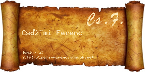 Csémi Ferenc névjegykártya