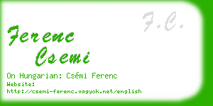 ferenc csemi business card