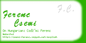 ferenc csemi business card